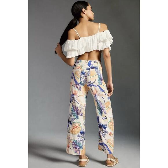 Anthropologie x Sarah Gordon, Colette Wide Leg Crop Pants - Size 30 - Resortwear - Picture 3 of 10